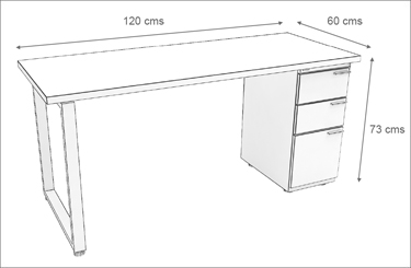 Escritorio SYNPHONY BOSS con Credenza Fija y Faldón de 160x80 + 130x50 